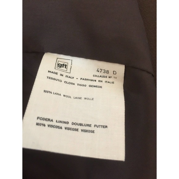 Valentino Open Jacket Blazer Brown Wool Lined 48 - Picture 8 of 9